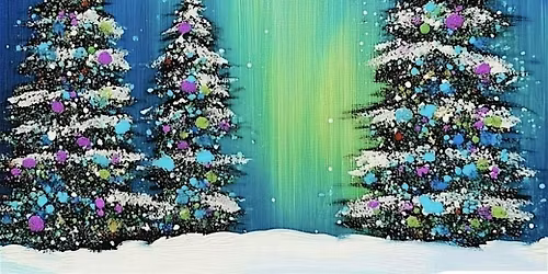 Wintery scene (wood round or tote bag)