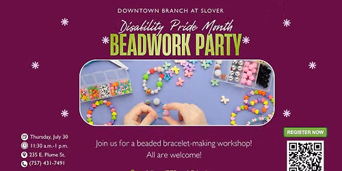 Disability Pride Month Beadwork Party