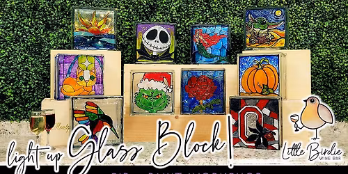 Light Up Glass Block | Sip & Paint Workshop 