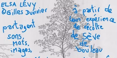 Elsa L\u00e9vy et Gilles Duvivier, concert lecture cabinet de curiosit\u00e9, \u00e0 partir de la r\u00e9colte de s\u00e8ve