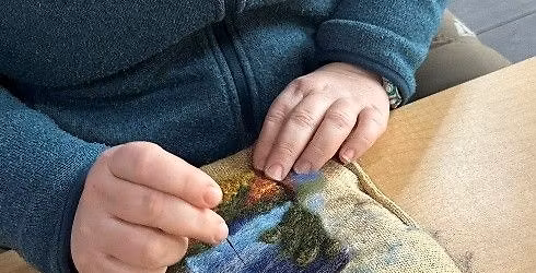 Mending with Needle Felting