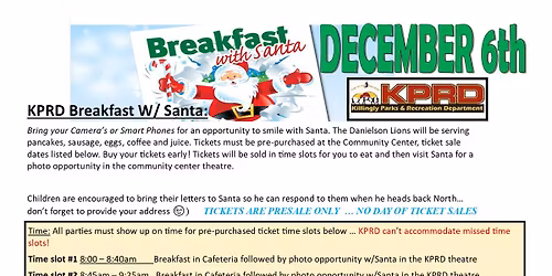 KPRD Breakfast with Santa December 6th 2025