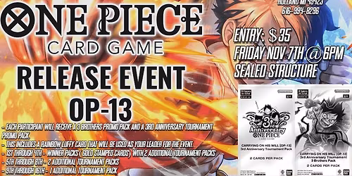 One Piece OP-13 Carry on His Will Release event \/ 3rd Anniversary celebration