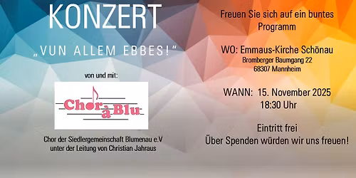 Chor \u00e0 Blu l\u00e4dt ein zum Konzert "Vun allem Ebbes!\u201c