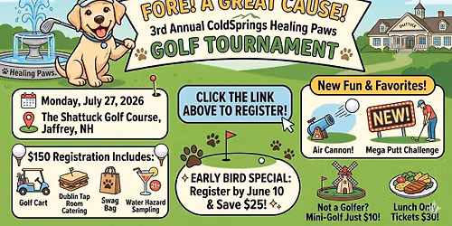 3rd Annual ColdSprings Healing Paws Golf Tournament