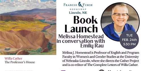 Book Launch- Melissa J. Homestead in conversation with Emily Rau