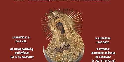 Odpust Opieki Naj\u015bwi\u0119tszej Maryi Panny, Matki Mi\u0142osierdzia. 10 listopada, godz. 15:00