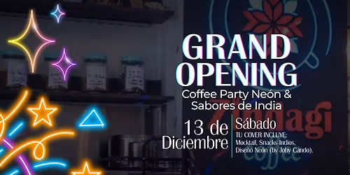 Coffee party ne\u00f3n y sabores de India. \ud83e\udd73\ud83c\uddee\ud83c\uddf3