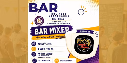 BAR (Business After Hours Retreat) Missouri City Chamber-Mo City Sports Bar