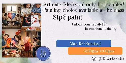 Love Artwork Creation at Paint and Sip Workshop for Couples