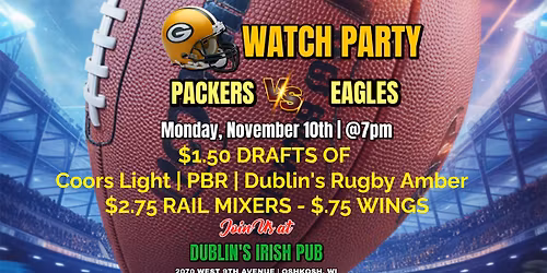 Packer Watch Party @ Dublin's Irish Pub