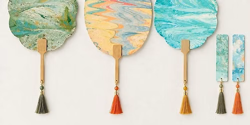 Marbled lacquer fan workshop