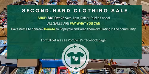 Pre-loved kid's clothing sale (pay what you can!) Oct 25