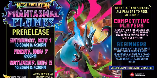 Pok\u00e9mon Phantasmal Prerelease - Casual Nov. 8th
