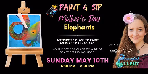 Mothers Day Paint & Sip "Elephants" on a Canvas Bag @ The Longhorn Pub
