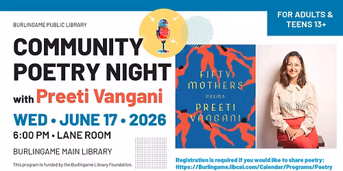 Community Poetry Night with Preeti Vangani