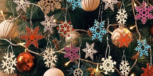 Wooden Snowflake Beaded Ornamnets