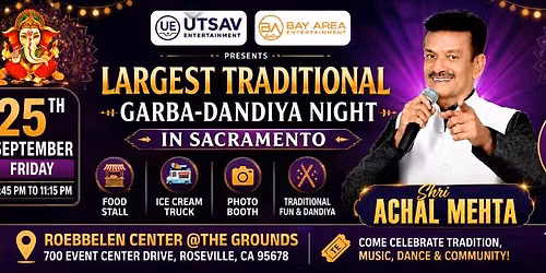 Shri Achal Mehta Live Garba and Dandiya Night in Sacramento