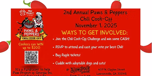 2nd Annual Paws & Peppers Chili Cook-Off