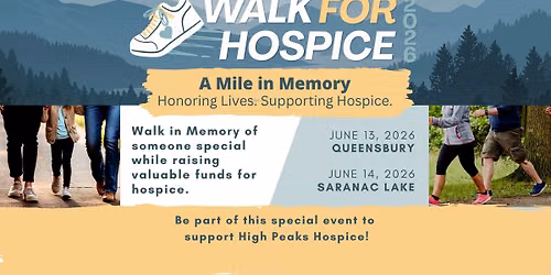 Walk for Hospice - Queensbury | A Mile in Memory - Honoring Lives. Supporting Hospice.