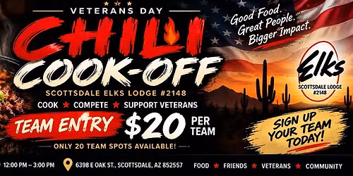 2026 Veterans Day Chili Cook-Off \ud83c\udf36\ufe0f Scottsdale Elks Lodge #2148