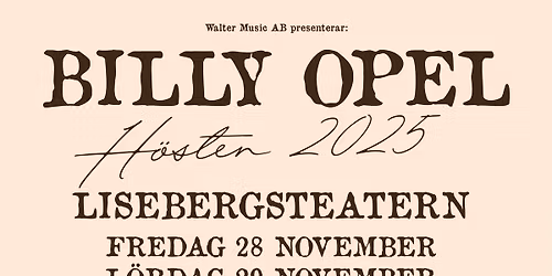 Billy Opel - Lisebergsteatern