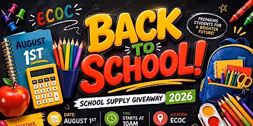 Ensley Church of Christ 2026 Back to School Supply Giveaway