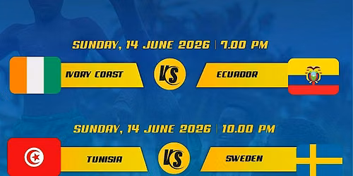Double Header Watch Party: Ivory Coast vs Ecuador and Tunisia vs Sweden