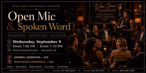 Wine Down Wednesdays Presents: Spoken Word Wednesdays