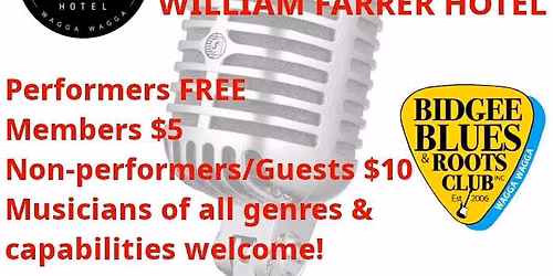 Bidgee Blues & Roots Club August Open Mic Afternoon