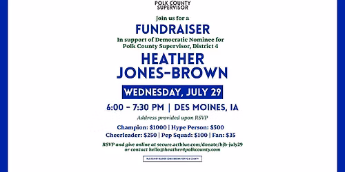 Des Moines Fundraiser for Heather Jones-Brown
