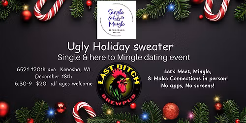 Single & here to Mingle Ugly Holiday Sweater Dating Event