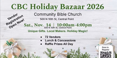 CBC Holiday Bazaar 2026 - Vendor Registration