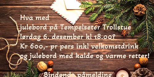 Julebord p\u00e5 Tempelseter Trollstue