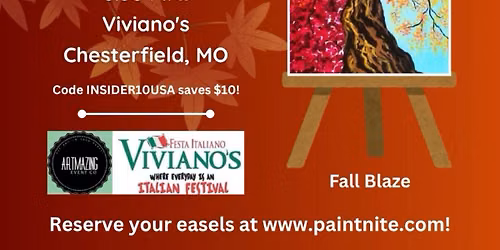 10\/22\/2026 Fall Blaze Paint Nite at Viviano\u2019s in Chesterfield, MO