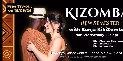 Kizomba in Shoonya (Gent) with Sonja KikiZomba - Sept 2026 to Jan 2027