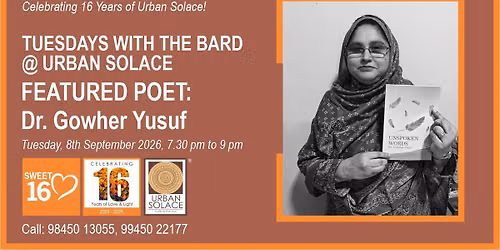 Tuesdays with the Bard @ Urban Solace features Dr. Gowher Yusuf 