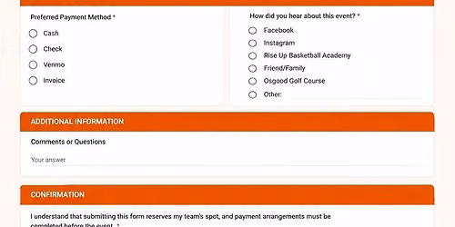 Rise Up Basketball Academy Golf Scramble Fundraise