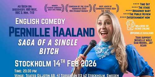 ENGLISH COMEDY STOCKHOLM: SAGA OF A SINGLE BITCH \/\/ NORDIC TOUR 2026