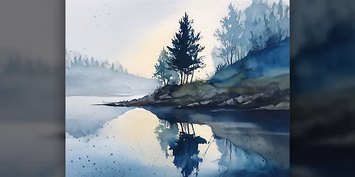 Watercolor Lake  - Paint Along (& NA Sip)