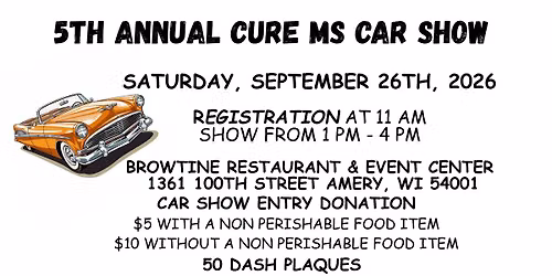 5TH ANNUAL CURE MS CAR SHOW\/ CRAFT VENDOR EVENT