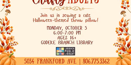 Pumpkin Throw Pillow at Godeke Branch Library