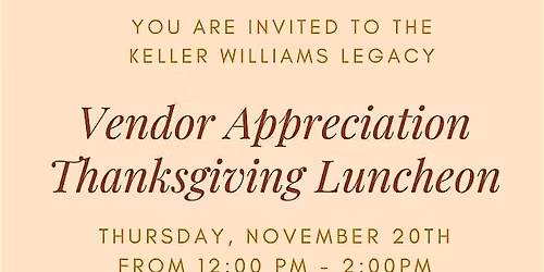 Vendor Appreciation Thanksgiving Luncheon