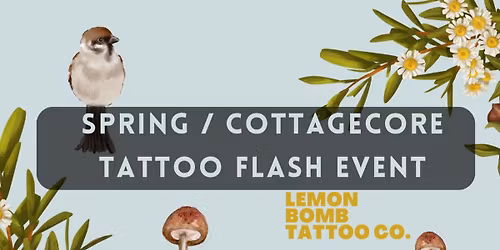 \ud83c\udf3f\ud83c\udf53  Spring \/ Cottagecore Tattoo Flash Event