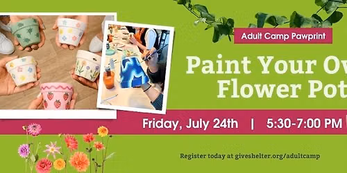 Adult Camp Pawprint - Paint Your Own Flower Pot