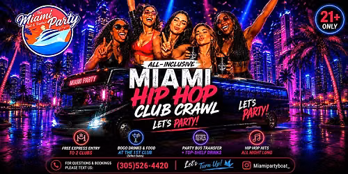 #1 MIAMI CLUB CRAWL IN MIAMI - PARTY BUS PACKAGE