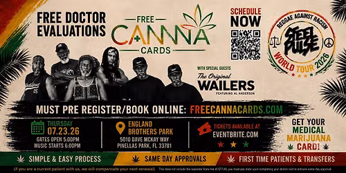 FREE Medical Marijuana Cards @ Steel Pulse Concert (England Brothers Park)