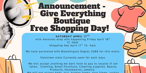 Give Everything Free Boutique Shopping Day!
