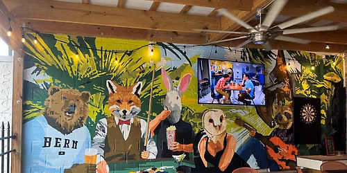 Craven Arts' New Mural Dedication Ceremony: The Flying Fox's "Party Animals"