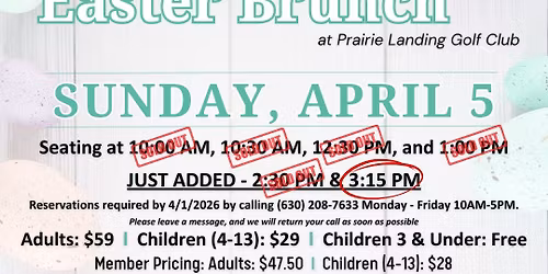 Easter Brunch at Prairie Landing Golf Club